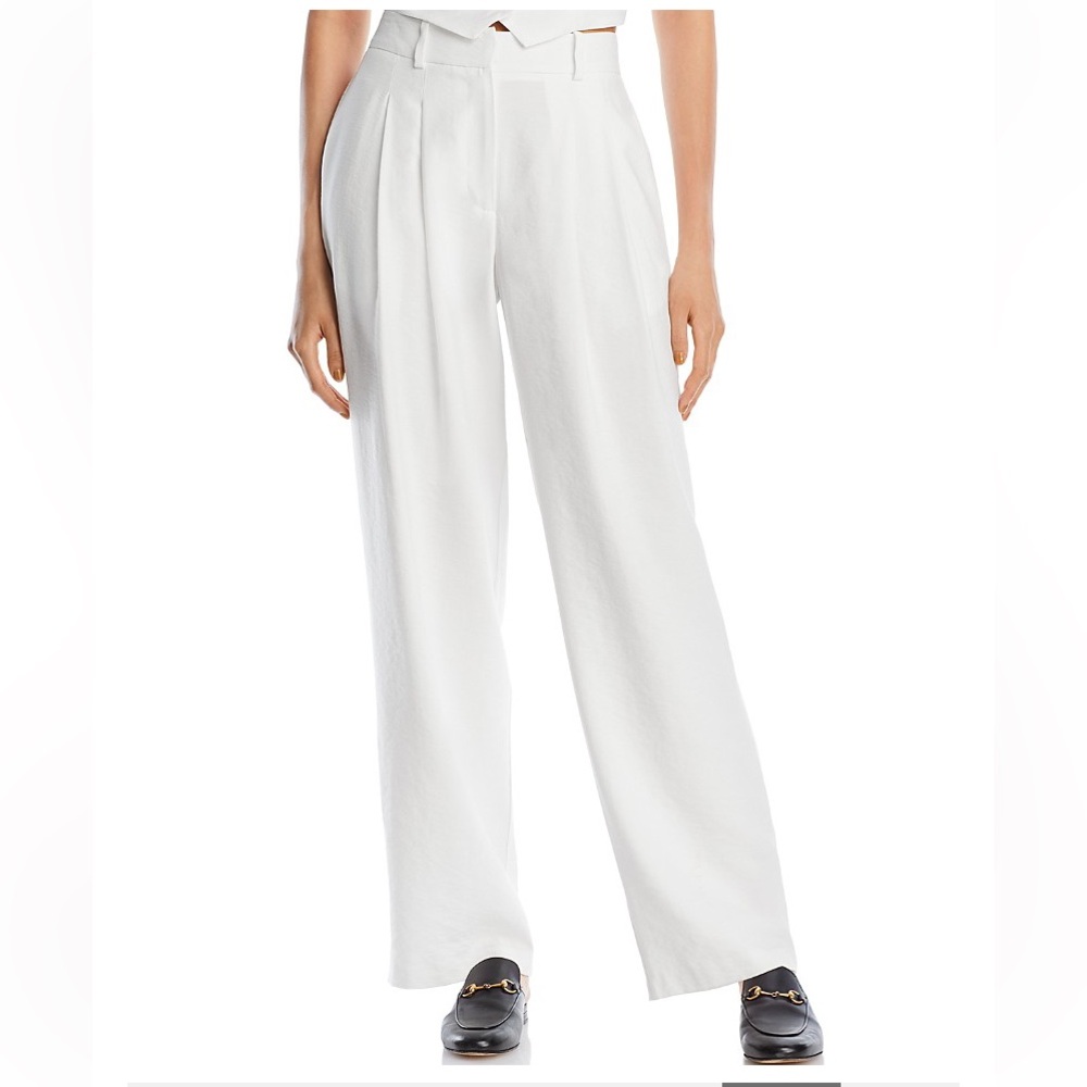 WAYF white pleated trouser pants